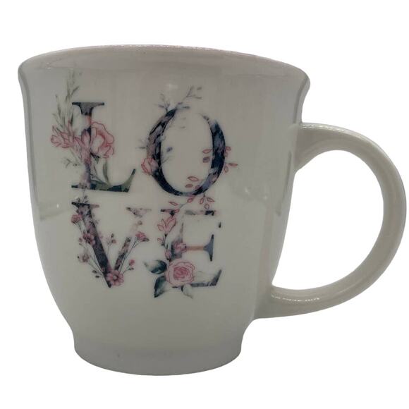Do Everything in Love Collection - 14oz White Ceramic Mug with Pink Interior - Picture 1 of 4